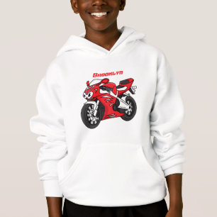 Moto de desenho animado esportiva vermelha fofa