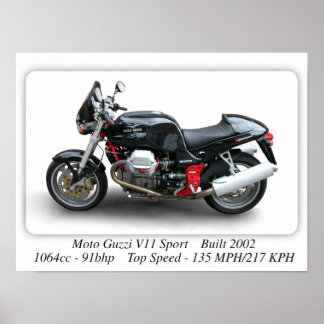 Moto Guzzi V11 Esporte Moto - Impressão de tamanho