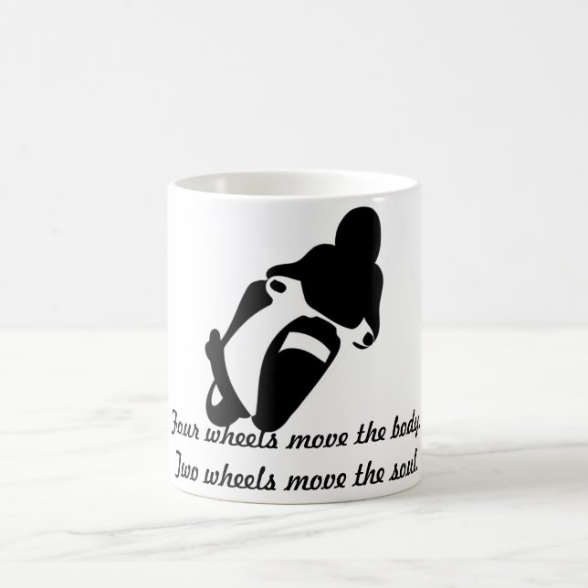 Motocicleta clássica da caneca de café branco (Centro)