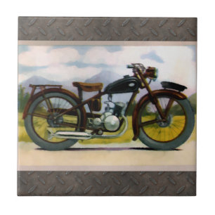 Motocicleta do vintage da aguarela