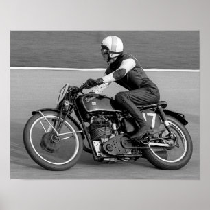 Motocicleta do vintage que compete o poster