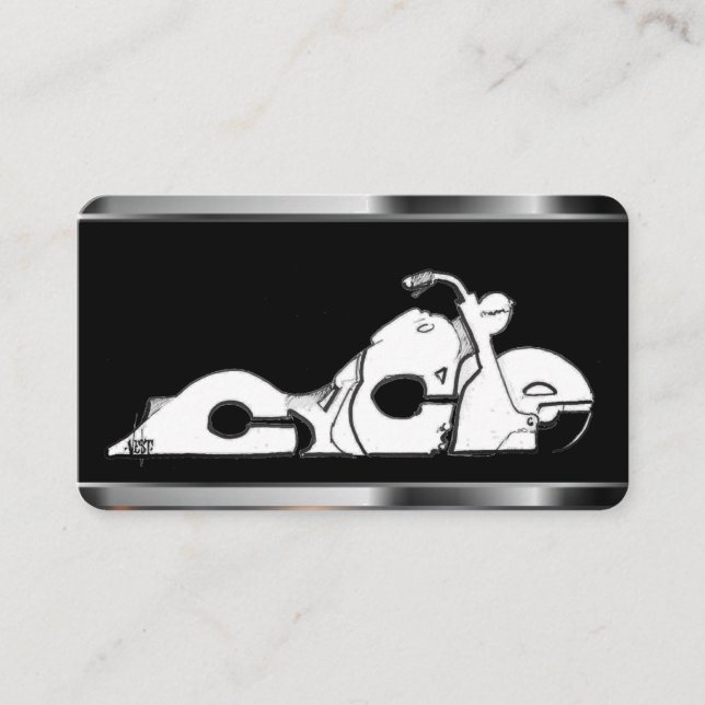 Motocicleta na Cartão de visita de Modelo preto (Frente)