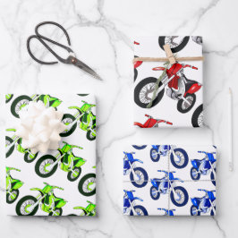 Motocicleta verde, vermelho, azul