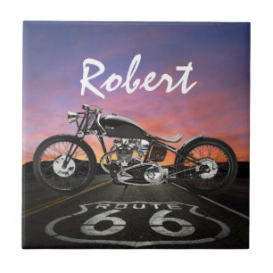Motocicleta Vintage - Carros - Rota 66 - SRF