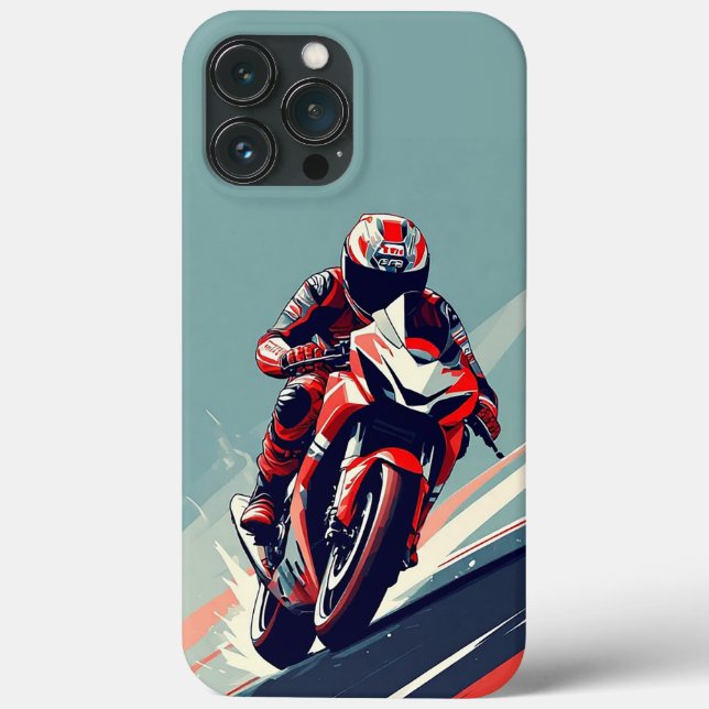 🌅 Motociclista rápido em bicicleta ao longo do oc (Verso)