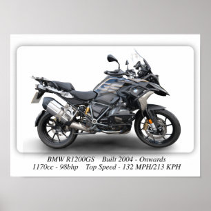 Motociclo BMW R1200GS - Poster de Impressão de ta