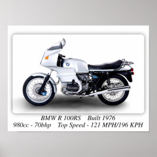 Motociclo BMW R 100RS - Poster de Impressão de tam