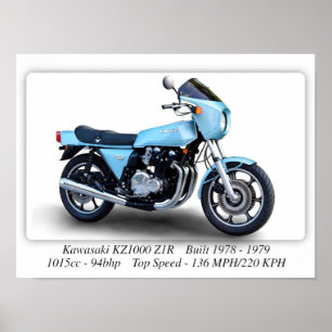 Motociclo Kawasaki KZ1000 Z1R - Impressão de tama