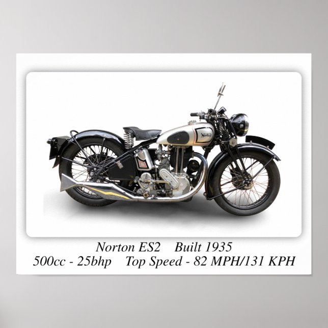 Motociclo Norton ES2 - Poster de Impressão de tama (Frente)