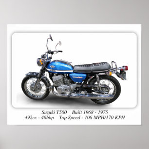 Motociclo Suzuki T500 Classic - Impressão de tama