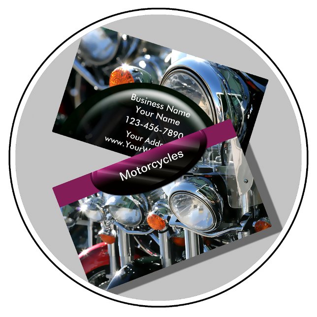 Motociclos de Cartões de visitas Automáticos (Motorcycle Theme Business Cards by CustomBusinessTemplates)