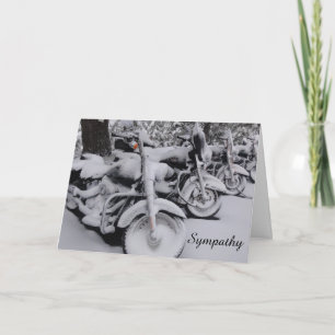 Motociclos no Cartão de condolências de Neve para