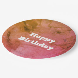 Motografado em pratos verdes e cor-de-rosa