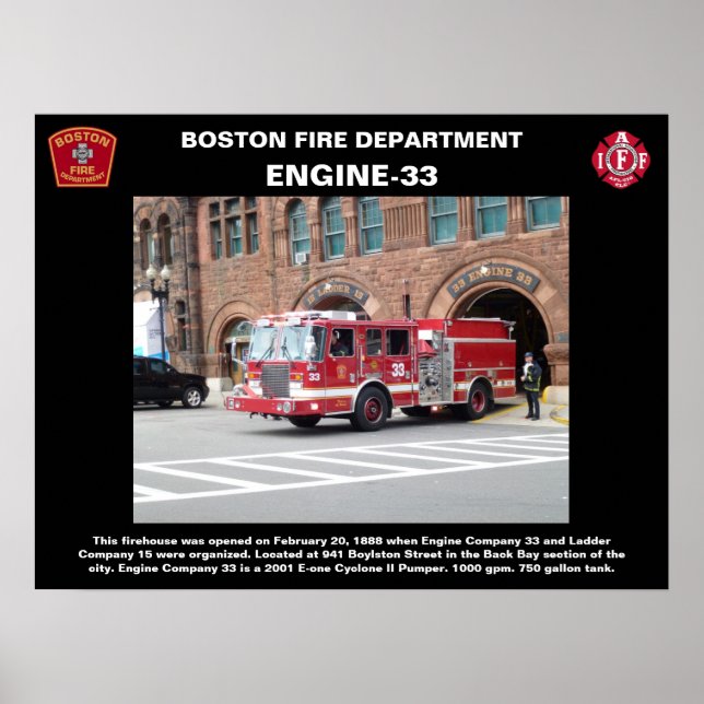 Motor-33 Poster de Boston Fire Dept. (Frente)