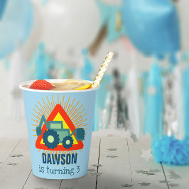 Motor de 3 Anos de Aniversário de Meninos Azuis