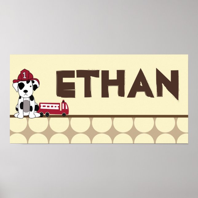 Motor de Fogo do Nursery Art do 10x20 Impressão (Frente)