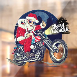 Motorcycle Shop Chopper Riding Santa Claus Cigar