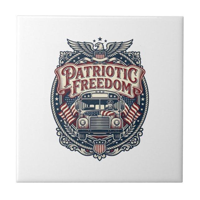 Motorista de ônibus escolar patriota (Frente)
