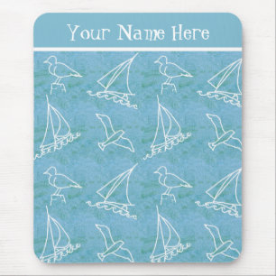 Motoveleiras e gaivotas - Mousepad Personalizável