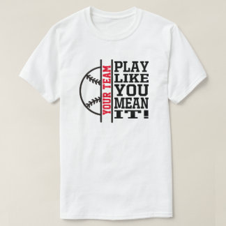 Motto da Equipe de Camisas de Basebol Personalizad