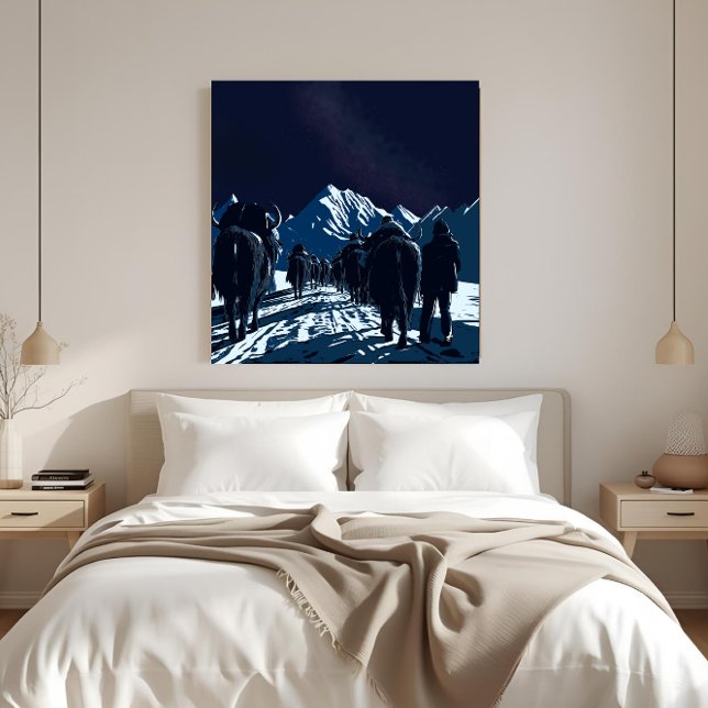 Mount Everest Night Caravan Luxury Canvas Art (Criador carregado)