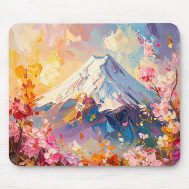  Mount Fuji – Abstract Japanese Art Mouse Pad (Frente)