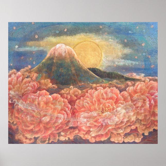 Mount Fuji Dreamscape: Luminous Poster Print (Frente)