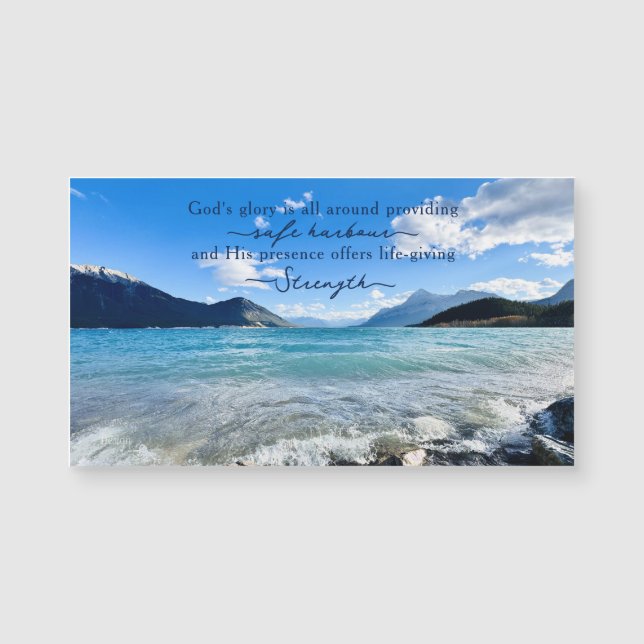 Mountain Lake Photo Inspiring Quote Magnet (Frente)