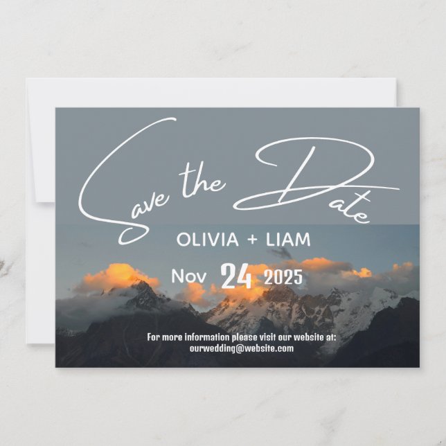 Mountain Park Salve A Data De Destino Convite (Frente)