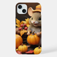 Mouse Adorável de Queda com Pumpkins IPhone 15 Cas