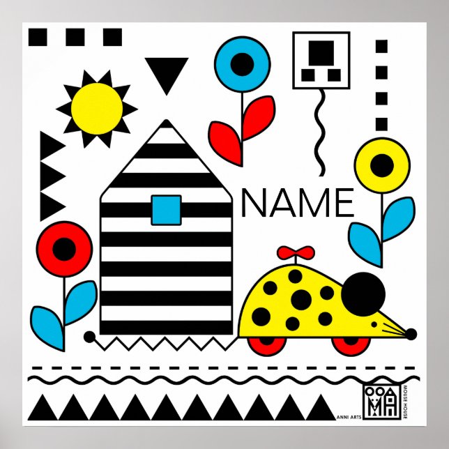 Mouse House Wheelie Mouse Poster 2- personalize (Frente)