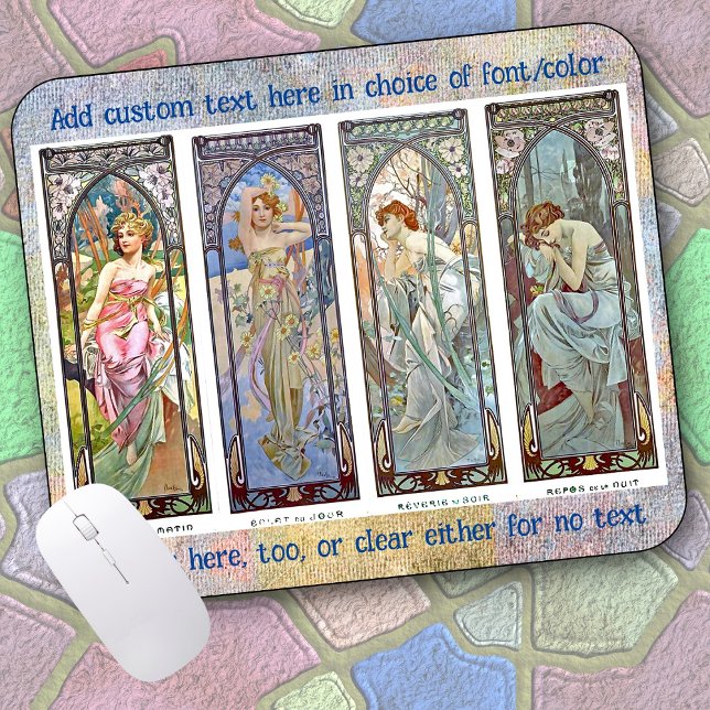 MOUSE PAD - Alphonse Mucha's "Times of the Day" (Criador carregado)