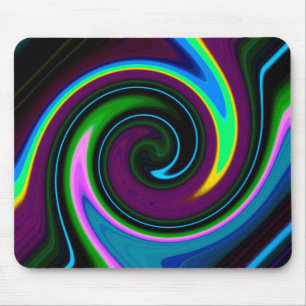 Mouse Pad Azul Swirl Retro