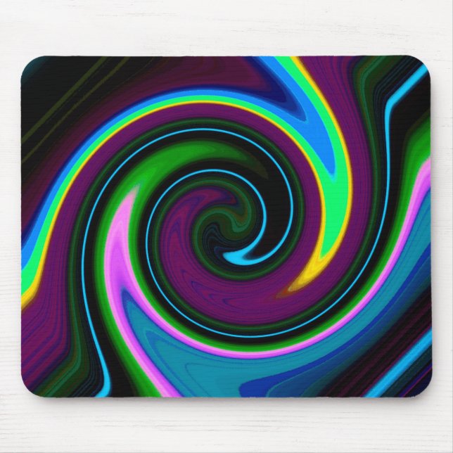 Mouse Pad Azul Swirl Retro (Frente)