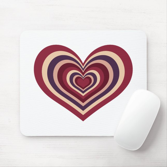 Mouse Pad Com Coração Vermelho Retroativo (Com mouse)