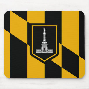 Mouse pad com Flag of Baltimore, Maryland,EUA