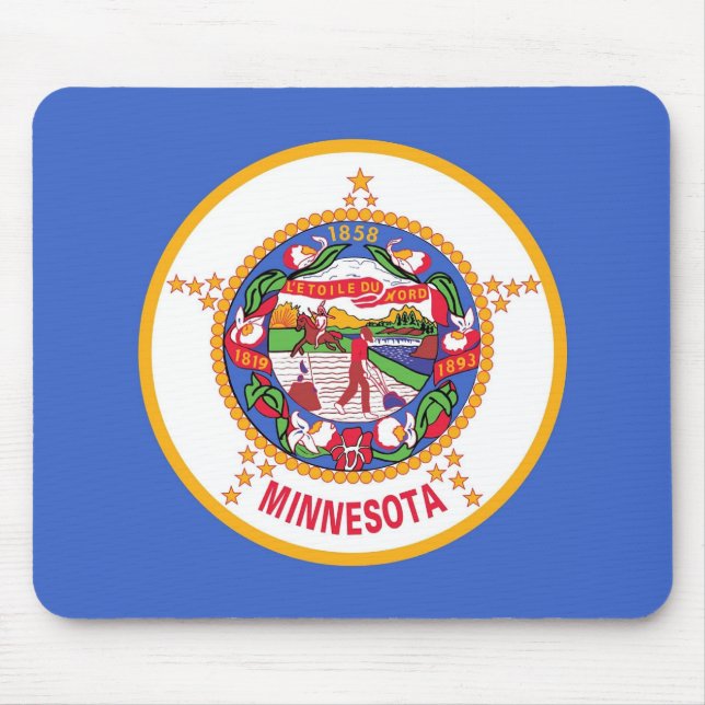 Mouse pad com Flag of Minnesota State - EUA (Frente)