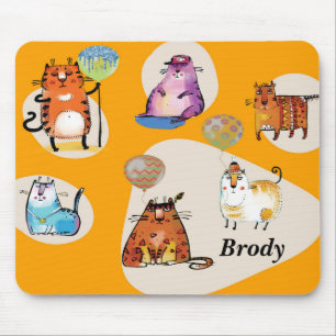 Mouse Pad com Gatos Cômicos