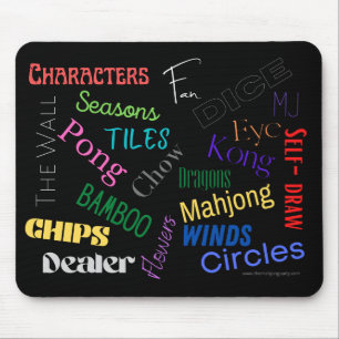 Mouse Pad com Palavras Mahjong