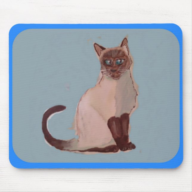 Mouse pad com pôster de gato estilizado (Frente)