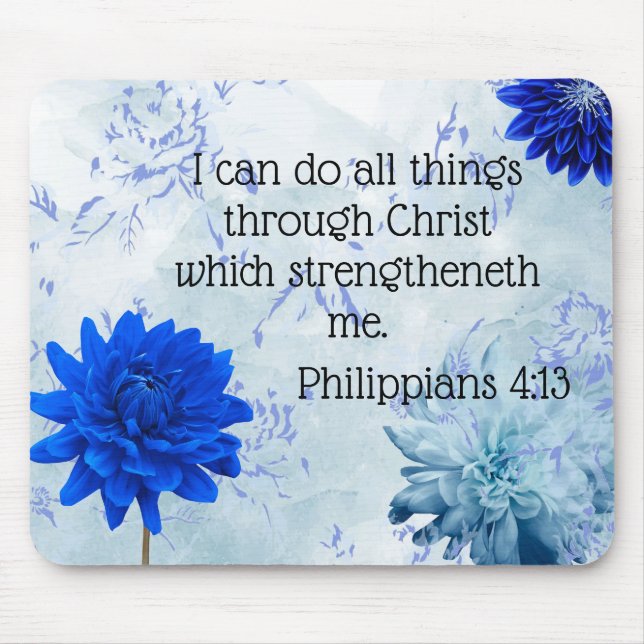 Mouse pad com script. Philippians 4:13 (Frente)