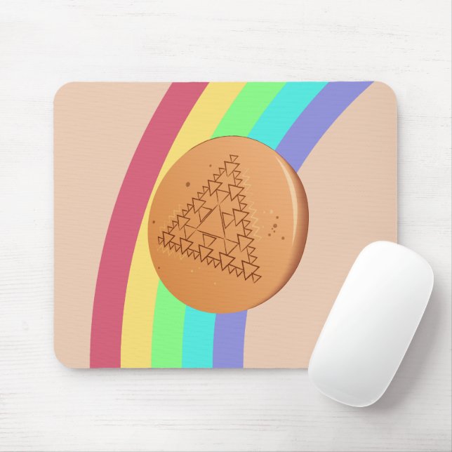 Mouse Pad Dalgona - Triângulo múltiplo - Vista lat (Com mouse)