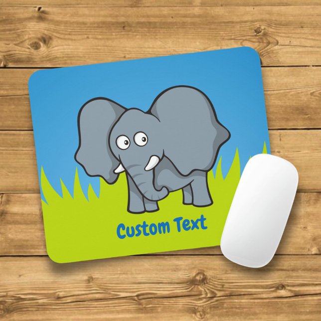 Mouse pad de desenho animado de elefante cinza (Criador carregado)