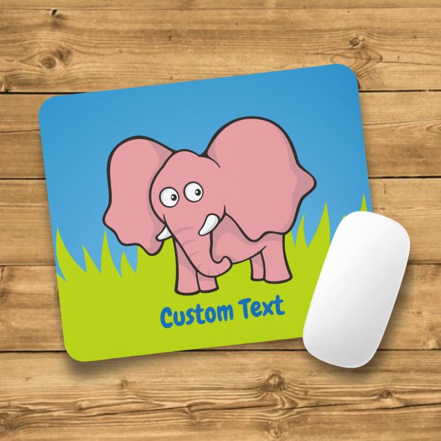 Mouse pad de elefante rosa desenho animado (Criador carregado)