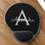 Mouse Pad De Gel Black Silver Modern Script Girly Monographic Name<br><div class="desc">Monograma Prateado e Preto Adiciona Seu Próprio Nome Mousepad (Pad do Mouse). Isto faz o doce e perfeito aniversário de 16 anos,  casamento,  chá de panela,  aniversário,  chá de fraldas ou festa de solteira presente para alguém que ama luxo de luxo e estilos quíticos.</div>