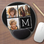 Mouse Pad De Gel Colagem de Fotos de Tendência Preta e Branca com M<br><div class="desc">Use 3 fotos quadradas para criar um presente exclusivo e pessoal. Ou você pode ficar com o filhote hipster e fazer uma moda. Se precisar ajustar as fotos,  clique na ferramenta personalizar para fazer alterações.</div>