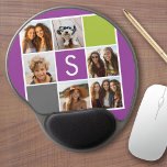 Mouse Pad De Gel Crie seu próprio Monograma Personalizado de Colage<br><div class="desc">Com Orquídea Radiante, Verde limão e quadrados de carvão. Você pode usar fotos do Instagram para este design. Use 6 fotos quadradas para criar um presente exclusivo e pessoal. Ou você pode ficar com o filhote hipster e fazer uma moda. Se precisar ajustar as fotos, clique na ferramenta personalizar para...</div>