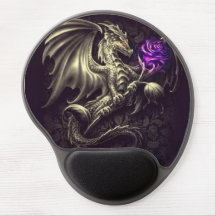 Dragão de bronze com gel cor-de-rosa Mousepad