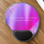 Mouse Pad De Gel Escritório do Office com Brilho Rosa Roxo<br><div class="desc">Púrpura - Pasta Mouse Minimalista de Negócios (Mouse Pad),  com brilho branco,  brilhando rapidamente,  com brilho esbranquiçado para o monograma. O design Rosa Dourado Girly Business pode ser personalizado com seu nome. Entre em contato com o designer para obter itens correspondentes personalizados.</div>
