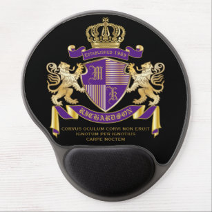 Mouse Pad De Gel Faça seu próprio emblema da coroa do monograma da